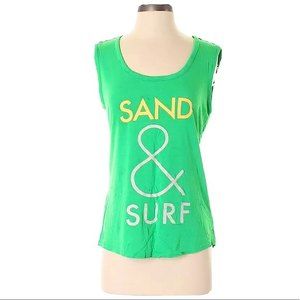 Old Navy Graphic Muscle Tank Top Sand & Surf Women’s Green Size S beach summer